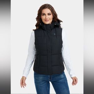 ❄️ ORORO Women’s Heated Down Vest w Detachable Hood 3 Heat settings size M